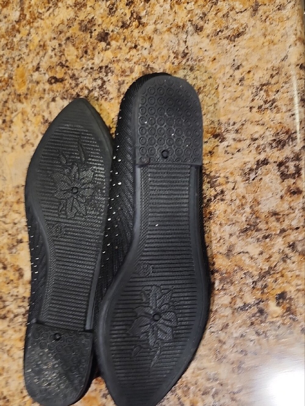 French Connection Black Knit Pointed Toe Flats with Sparkle - Picture 5 of 16
